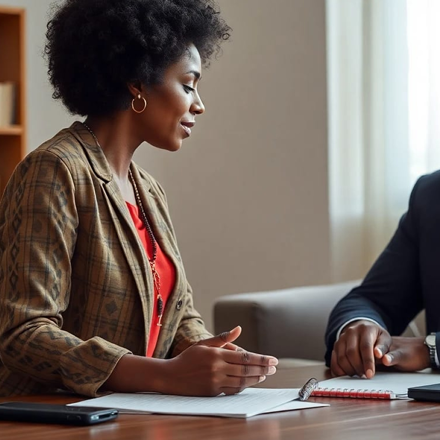 a woman dealing with a mediation AfCCoDR
